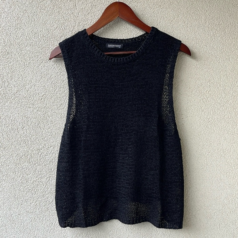 Black American Apparel Mesh Flowy Tank
